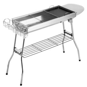 Portable outdoor camping stainless steel barbecue rack