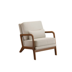 Nordic Modern Minimalist Solid Wood Single Lounge Sofa