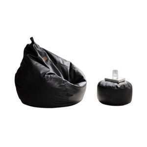 Minimalist Ergonomic Bean Bag Sofa with Matching Ottoman