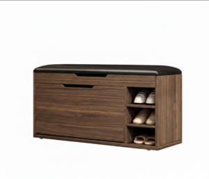 Entryway Shoe Storage Bench with Flip-down Drawers