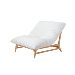 The Ribbed Cushion Wood Frame Lounge Chair