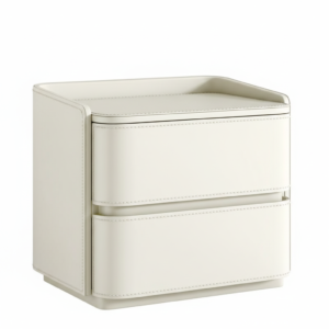 Solid wood saddle leather bedroom bedside table