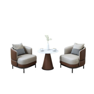 Nordic Minimalist Reception Table and Curved Back Chair Set