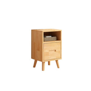 Wood Side Table with Storage Shelf