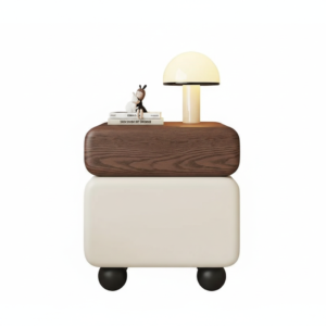 Simple cream colored modern bedside cabinet