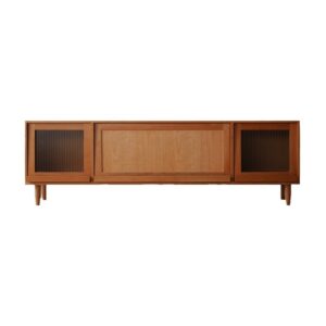 Cherry Solid Wood Rattan TV Console