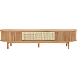 Rattan-woven Wood TV Console