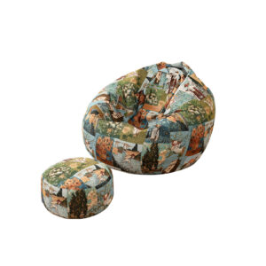 Art Patchwork Bean Bag Lounger with Ottoman