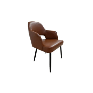 Curved Back Upholstered Arm Chair