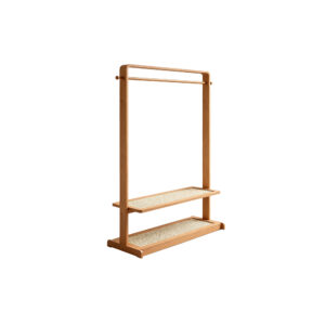 Multifunctional mobile natural bamboo garment rack