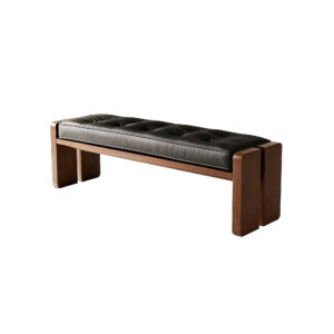 Modern Tufted Bench with Solid Wood Legs