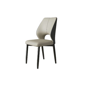 Modern PU Leather Dining Chair with Hollow Backrest