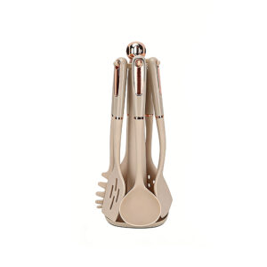 Elegant Cream-Colored Cooking Utensil Collection