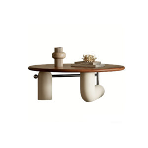 Modern Sculptural Coffee Table Set with Side Table
