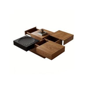 Mid-Century Rubik's Cube Walnut Coffee Table