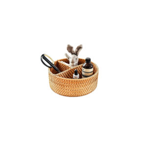 Handwoven Rattan Desk Organizer
