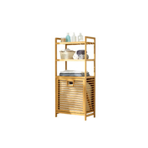 Multipurpose Floor Storage Rack with Built-in Laundry Basket