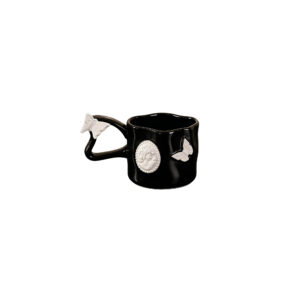 Butterfly Embossed Ceramic Mug with Cameo Relief