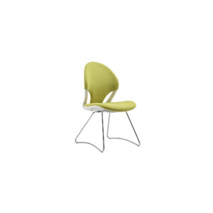 Modern Lime Green Polyester Fabric Sled Base Chair