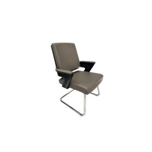 Grey Eco-Friendly Superfine Leather Cantilever Visitor Chair