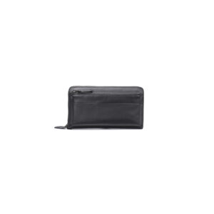 Men’s Classic Litchi-Pattern Leather Long Zip Around Wallet
