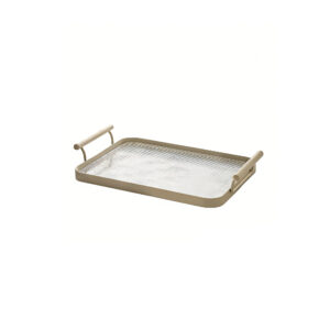 Minimalist Acrylic Serving Tray with Metal Handles
