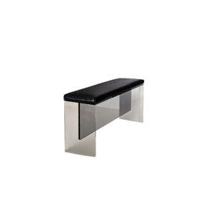 Modern Minimalist Acrylic Long Bench with Premium Leather Cushion
