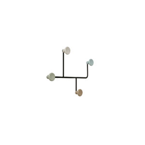 Nordic Geometric Wall-Mounted Coat Rack with Natural Wood Accents