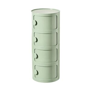 Round Bedside Cabinet in Green, white-background front or three-quarter view