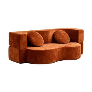 Wavy Folding Floor Sofa Bed, white-background front or three-quarter view
