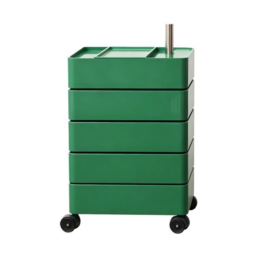 Rotating Storage Cabinet in Green, white-background front or three-quarter view