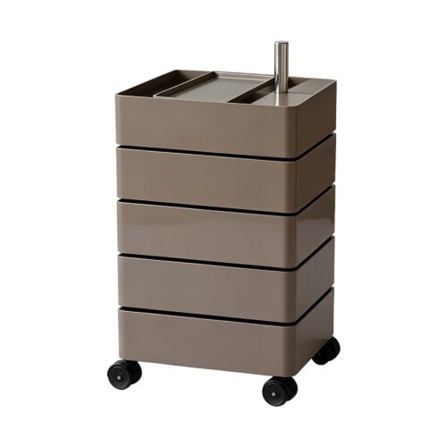 Rotating Storage Cabinet in Grey, white-background front or three-quarter view