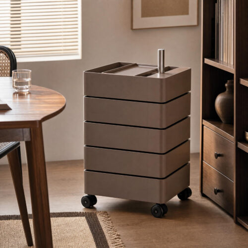 Rotating Storage Cabinet in Grey, lifestyle setting 3