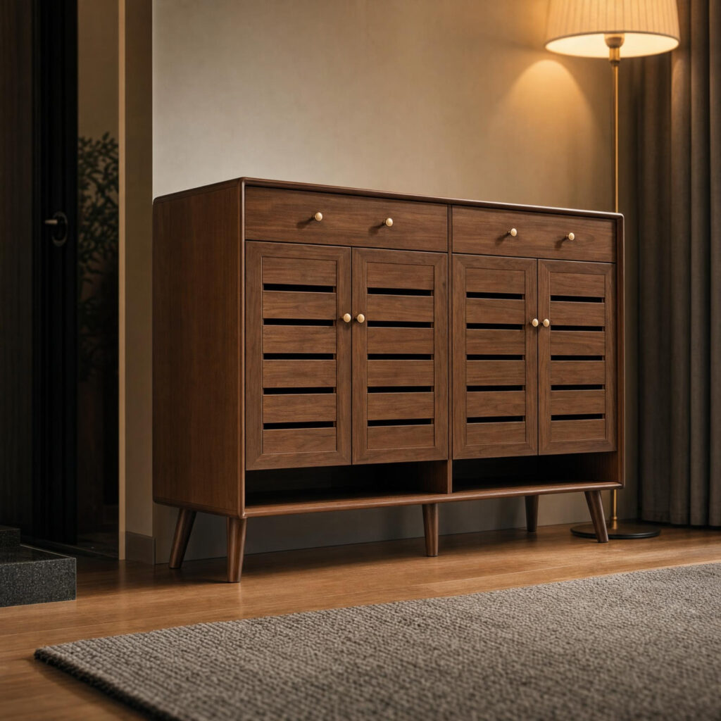 Rubberwood Shoe Cabinet, alternative campaign view