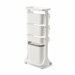 Multi-Level Laundry Hamper Sorter Cart, white-background rear or detail view