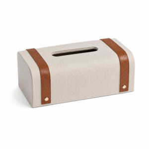 Elegant Series Tissue Box, white-background rear or detail view