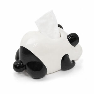 Panda Ceramic Tissue Box, white-background rear or detail view