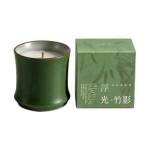 Bamboo Shadow - Zen Aesthetic Soybean Scented Candle, white-background rear or detail view