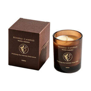 Coffee Scented Natural Soy Candle, white-background rear or detail view