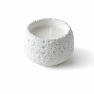 Lava Texture Handcrafted Candle, white-background rear or detail view