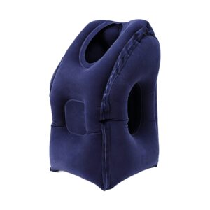 Cozy Bloom Inflatable Hug Pillow in Blue, white-background front or three-quarter view