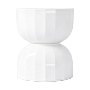 Fluted Hourglass Accent Stool & Side Table, white-background front or three-quarter view