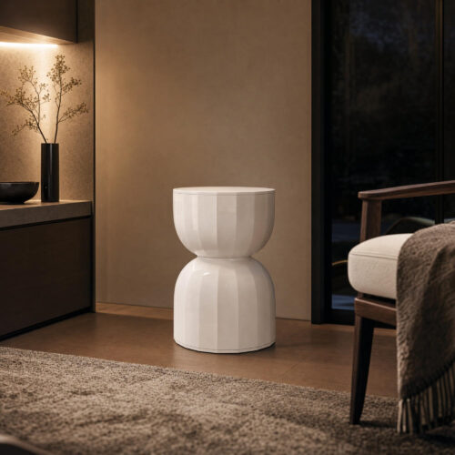 Fluted Hourglass Accent Stool & Side Table, alternative campaign view