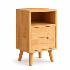 Wood Side Table, white-background front or three-quarter view