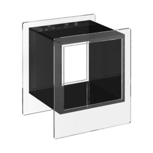 Acrylic Cube Side Table in Black, white-background front or three-quarter view