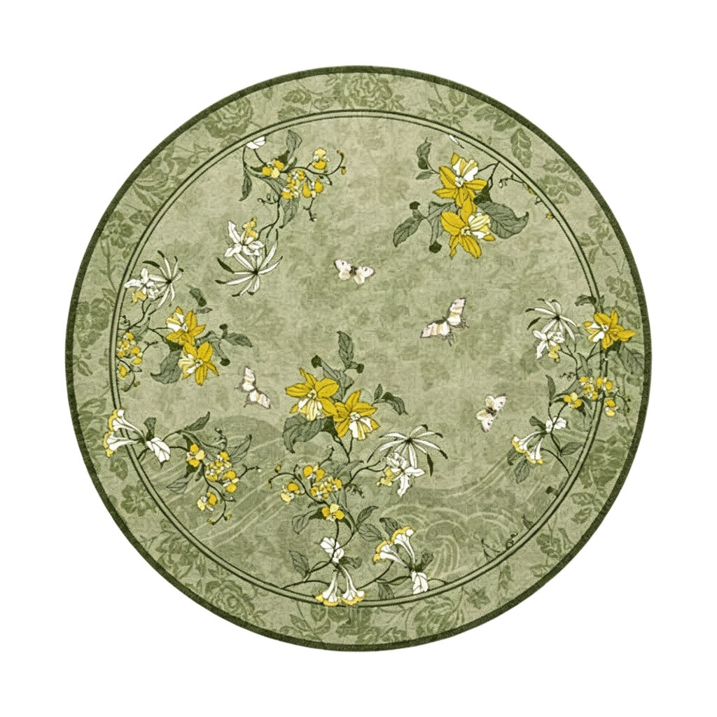 Spring Flower Velveteen Mat, white-background front or three-quarter view