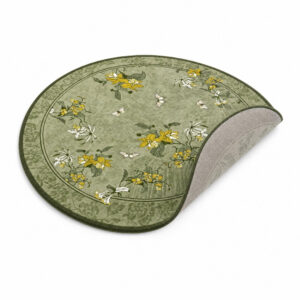 Spring Flower Velveteen Mat, white-background rear or detail view