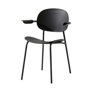 Wrap-Arm Dining Side Chair in Black, white-background front or three-quarter view