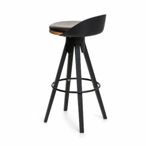 Trio Beech & PP Swivel Bar Stool, white-background rear or detail view