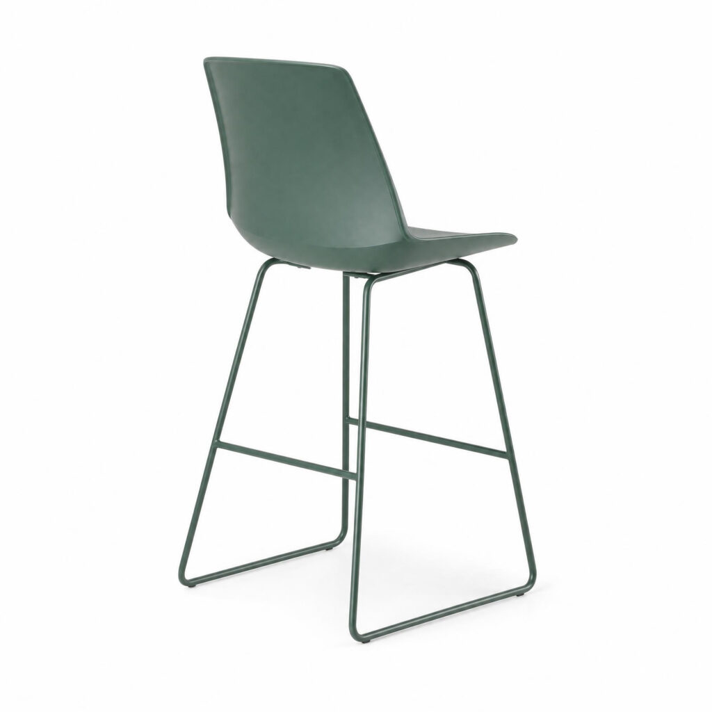 Plastic Shell Counter Stool, white-background rear or detail view